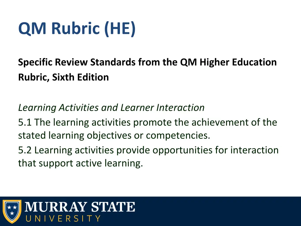 qm rubric he