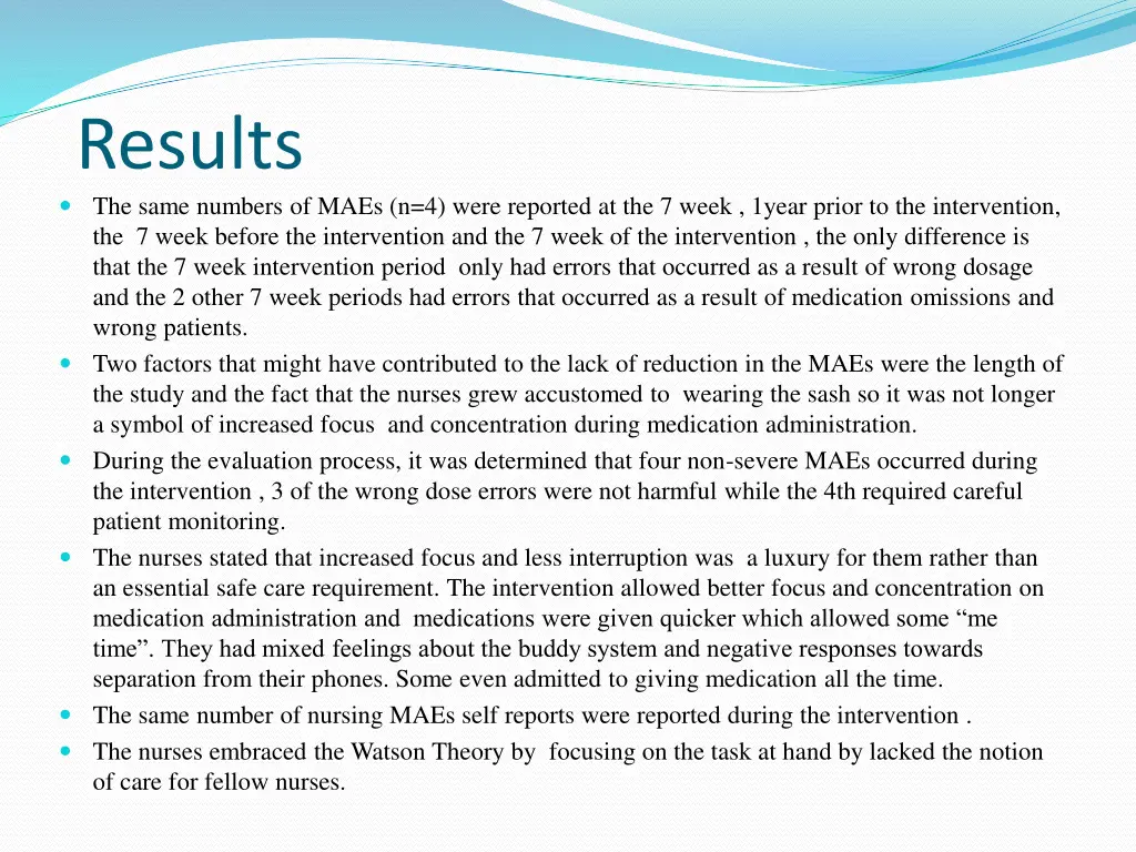 results the same numbers of maes n 4 were