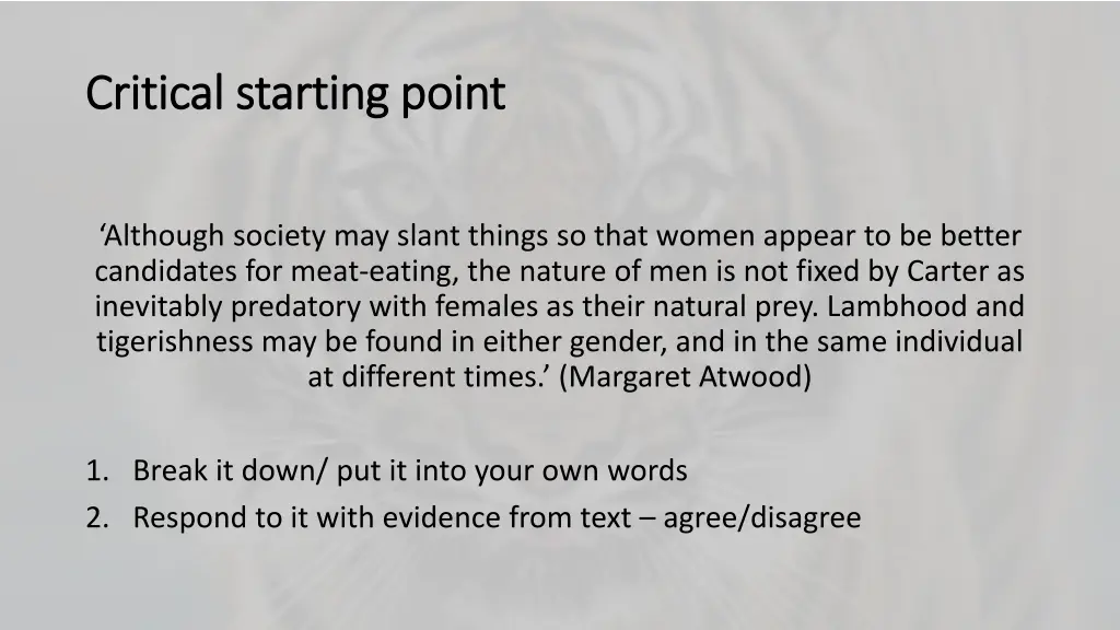 critical starting point critical starting point