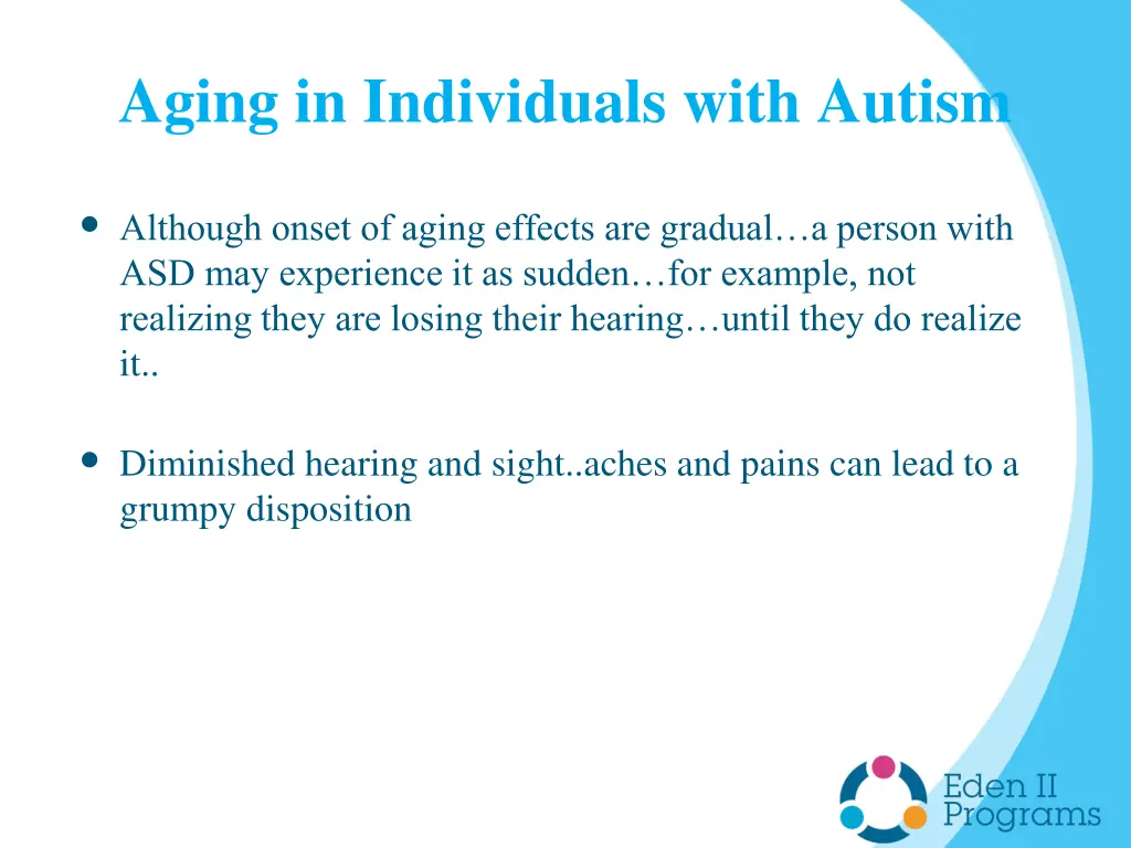 aging in individuals with autism 1
