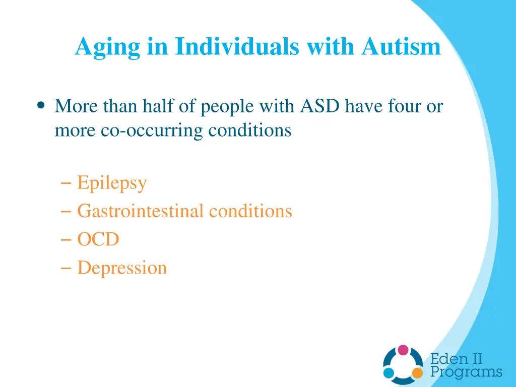aging in individuals with autism