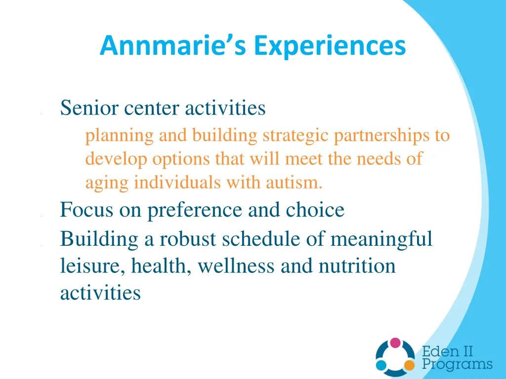 annmarie s experiences