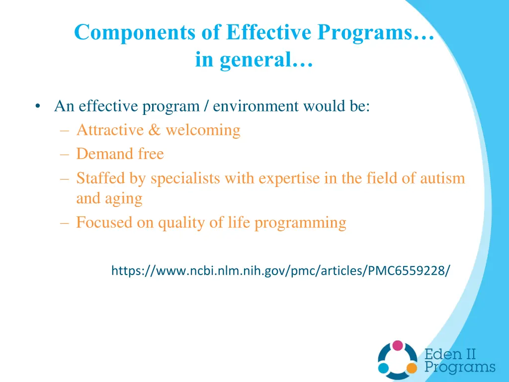 components of effective programs in general