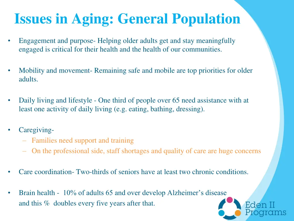 issues in aging general population