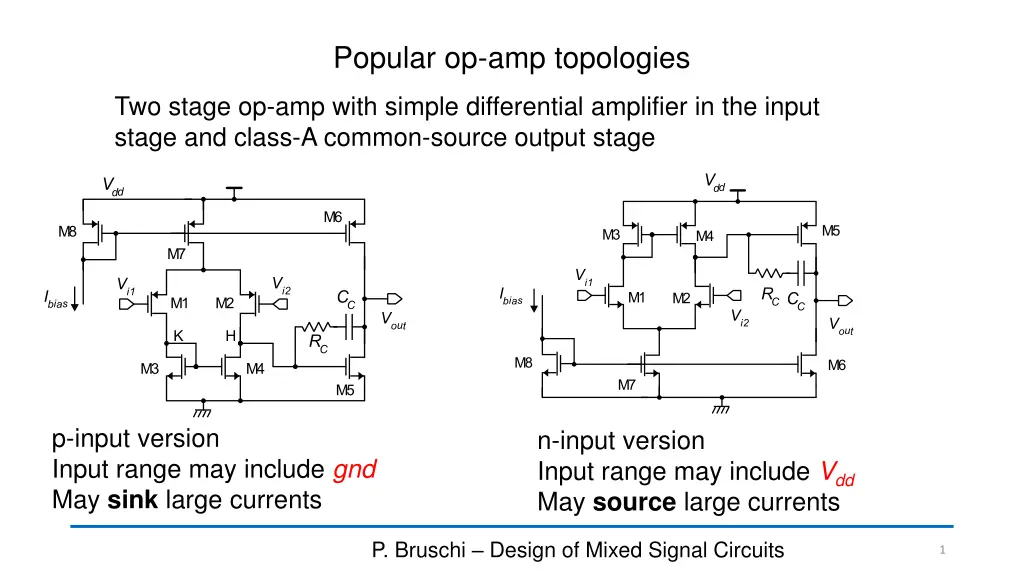 popular op amp topologies
