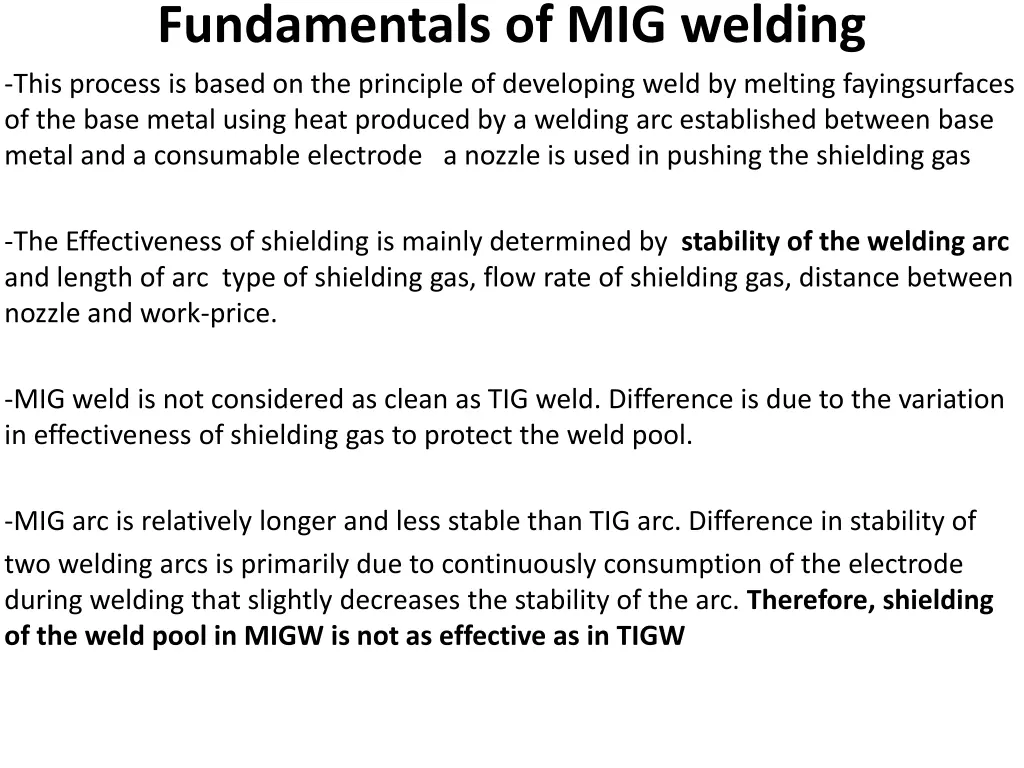 fundamentals of mig welding this process is based