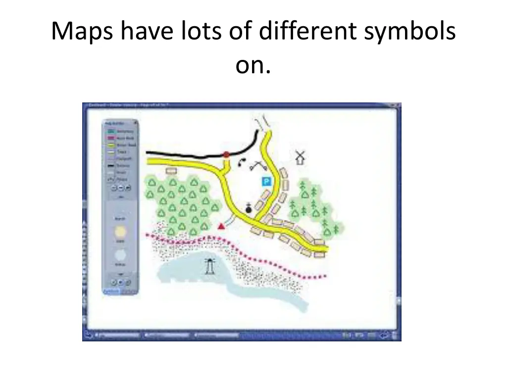 maps have lots of different symbols on