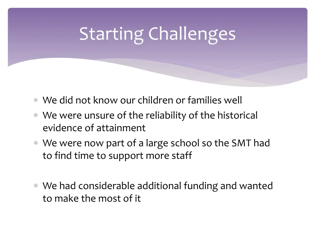 starting challenges
