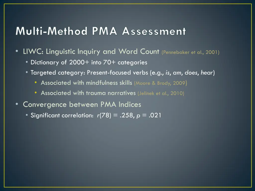 multi method pma assessment
