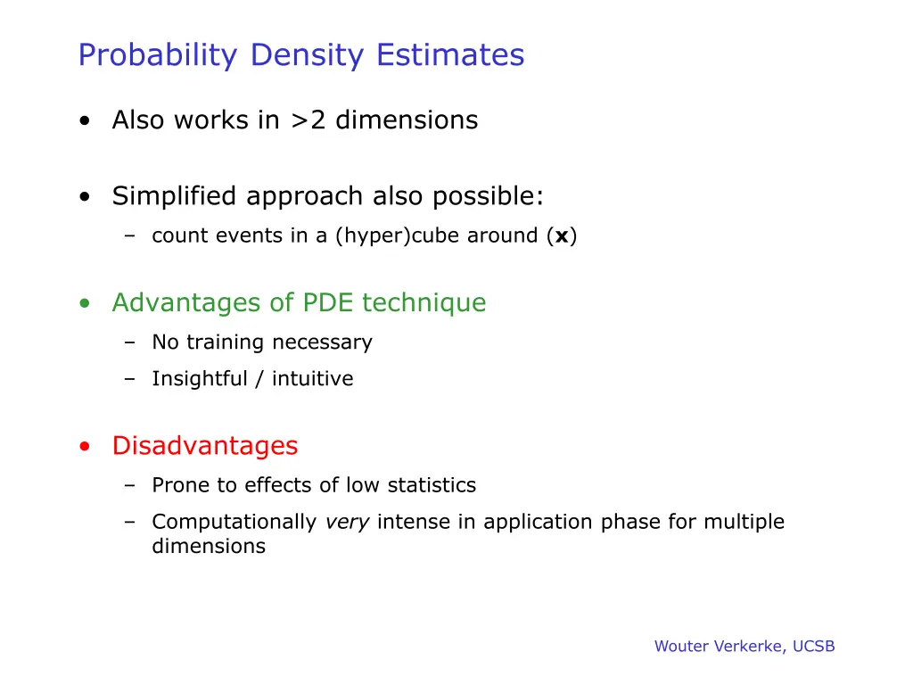 probability density estimates 1