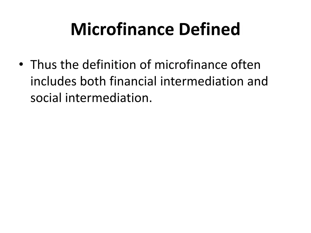 microfinance defined 3