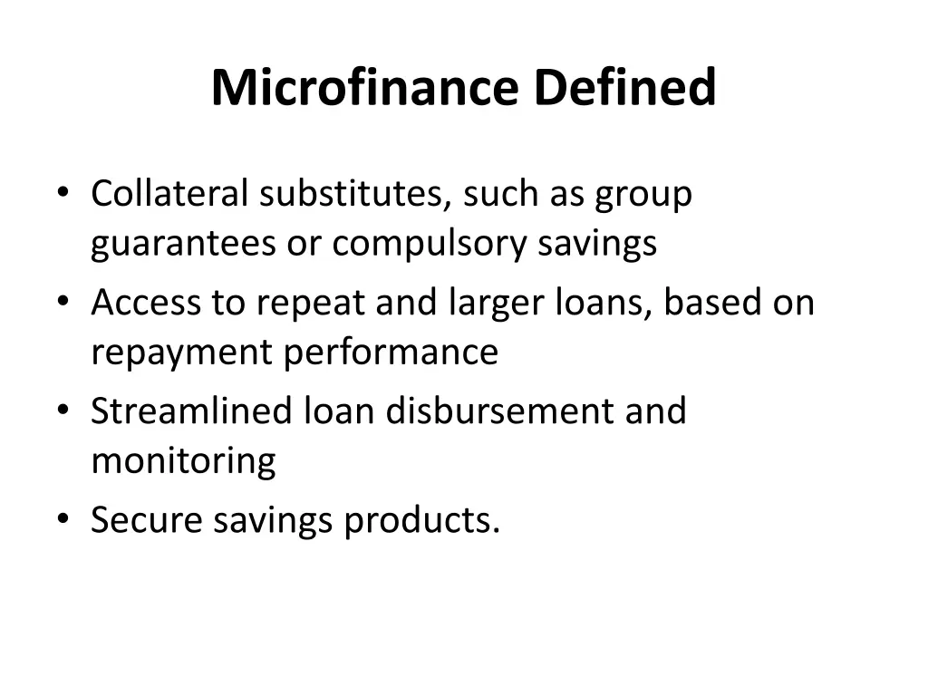 microfinance defined 5