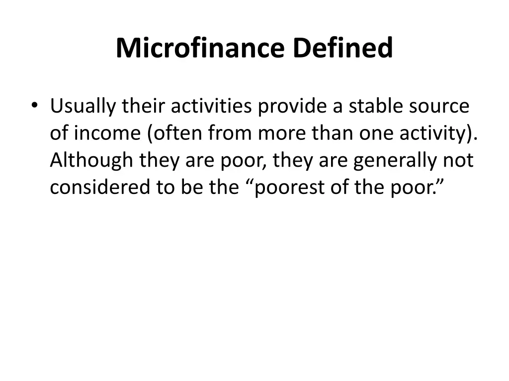 microfinance defined 9