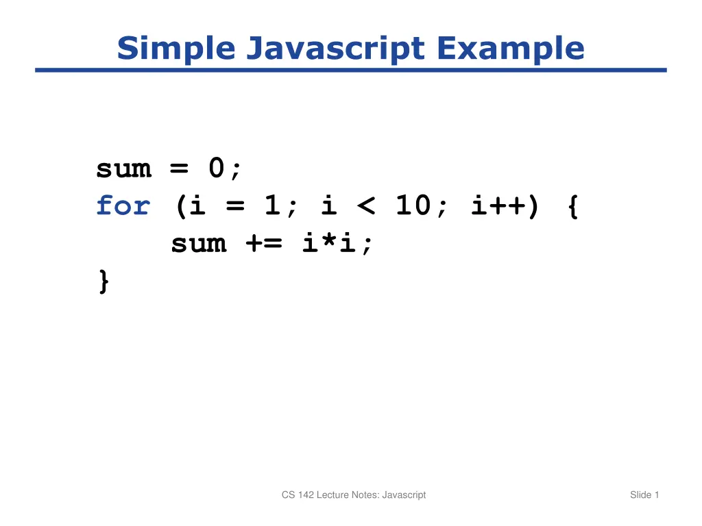 simple javascript example