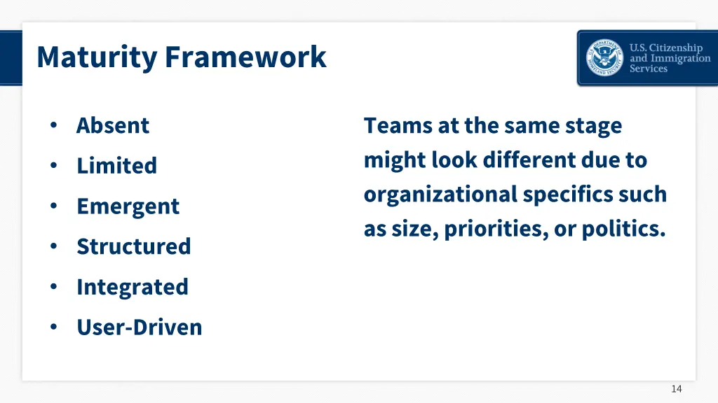 maturity framework