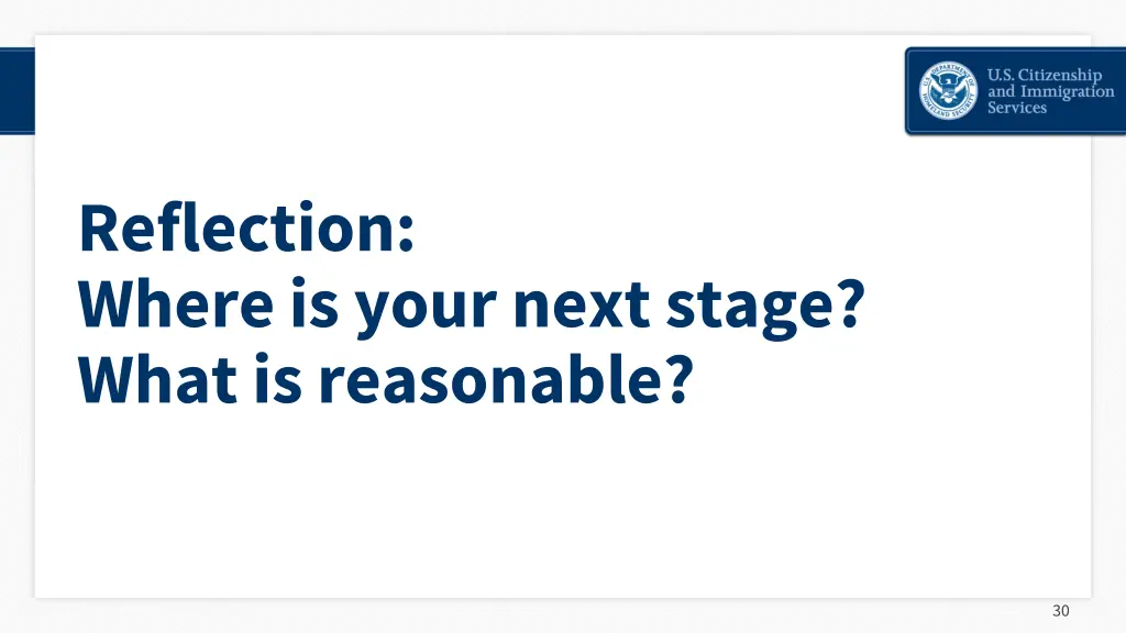 reflection where is your next stage what