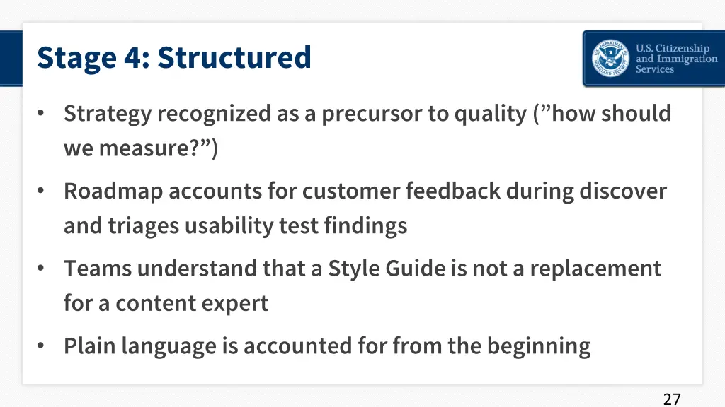 stage 4 structured