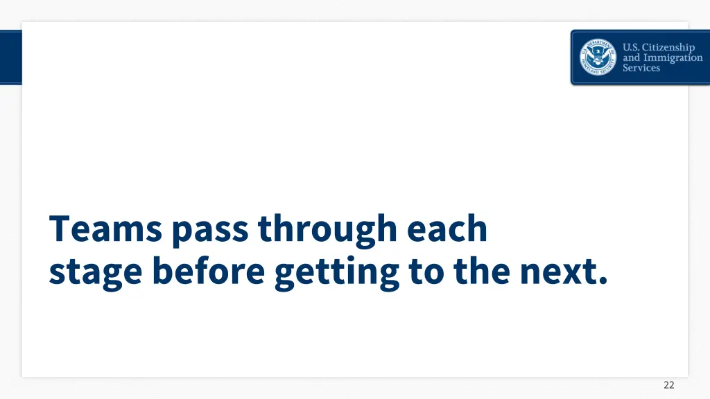 teams pass through each stage before getting