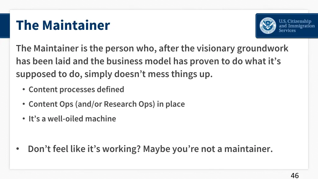 the maintainer