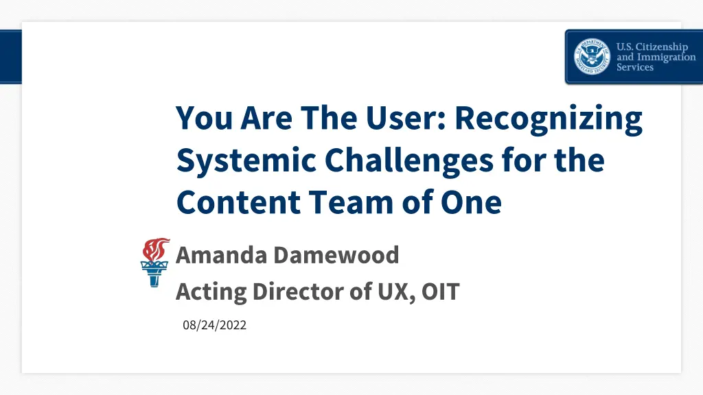 you are the user recognizing systemic challenges