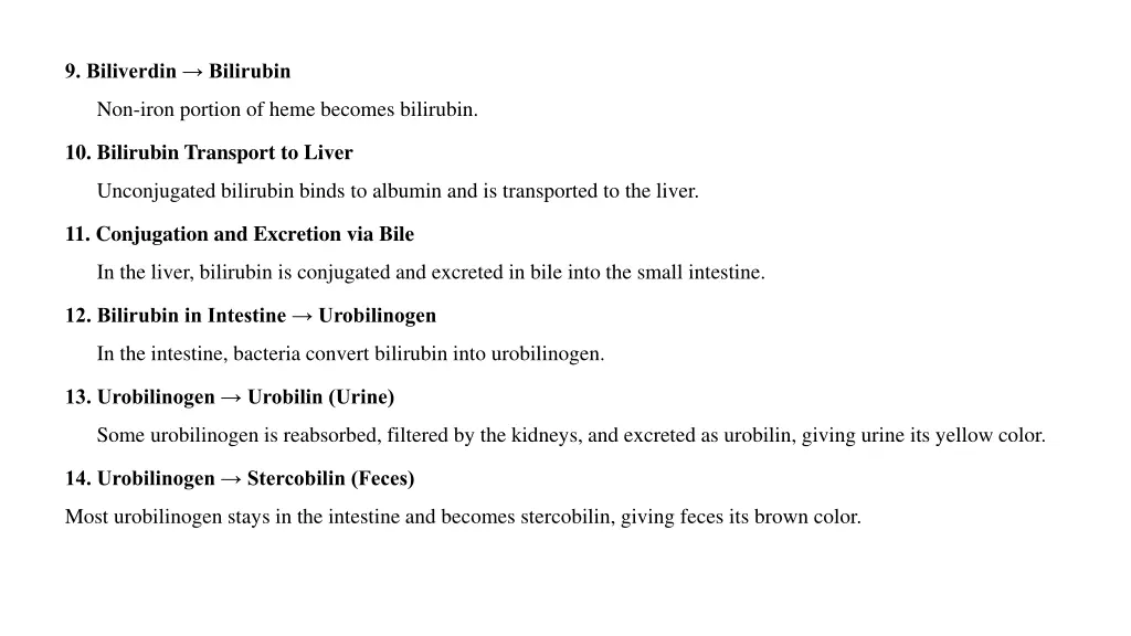 9 biliverdin bilirubin