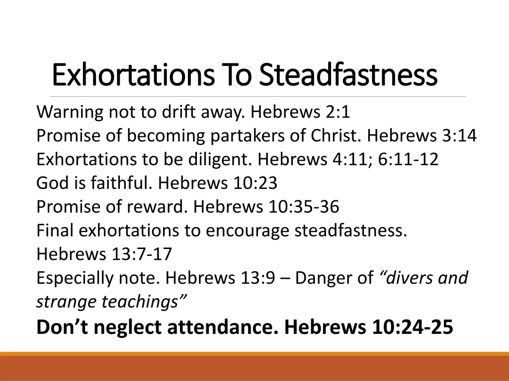 exhortations to steadfastness exhortations