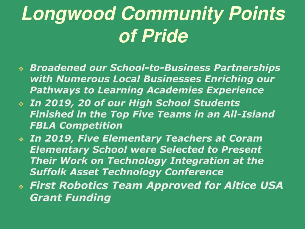 longwood community points of pride 2