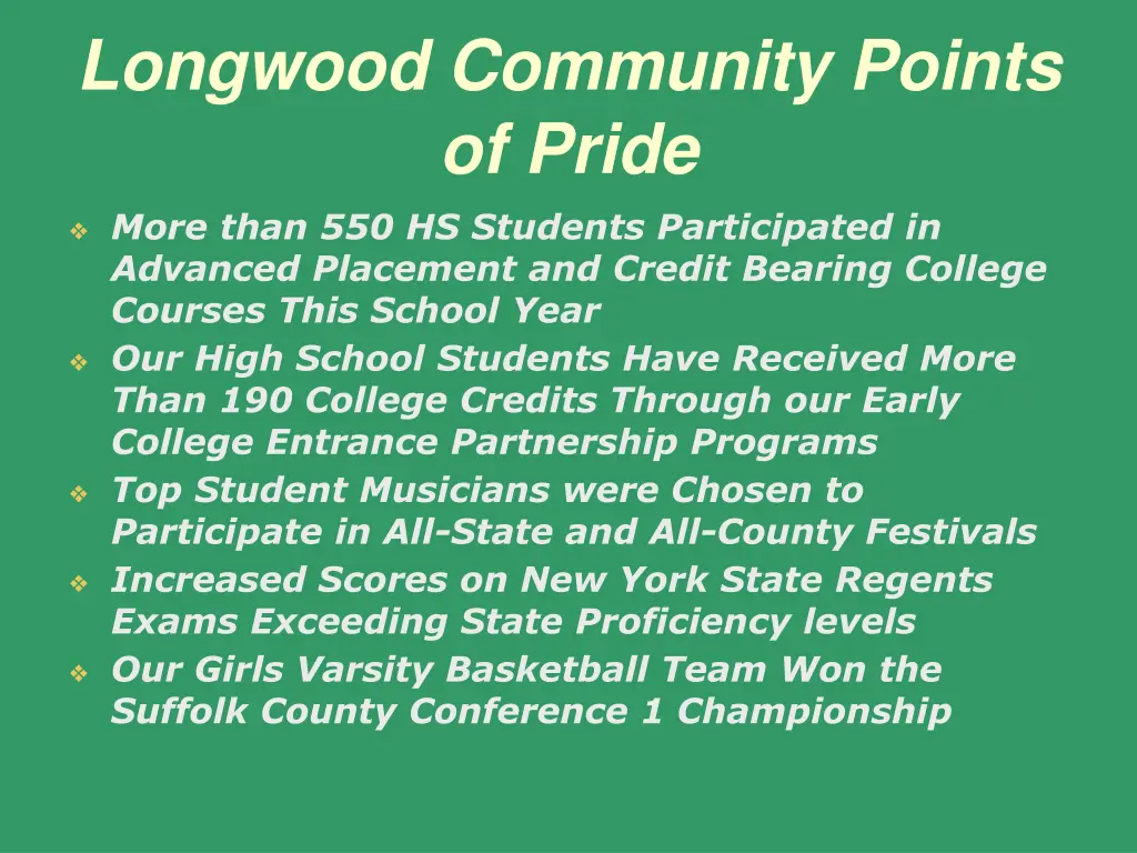 longwood community points of pride 3
