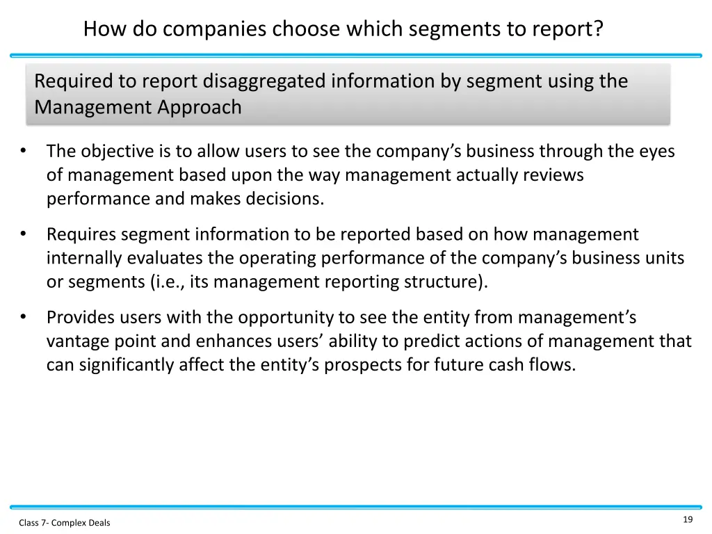 how do companies choose which segments to report