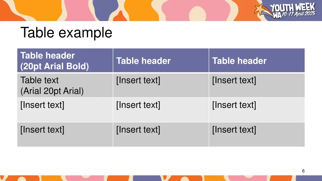 table example