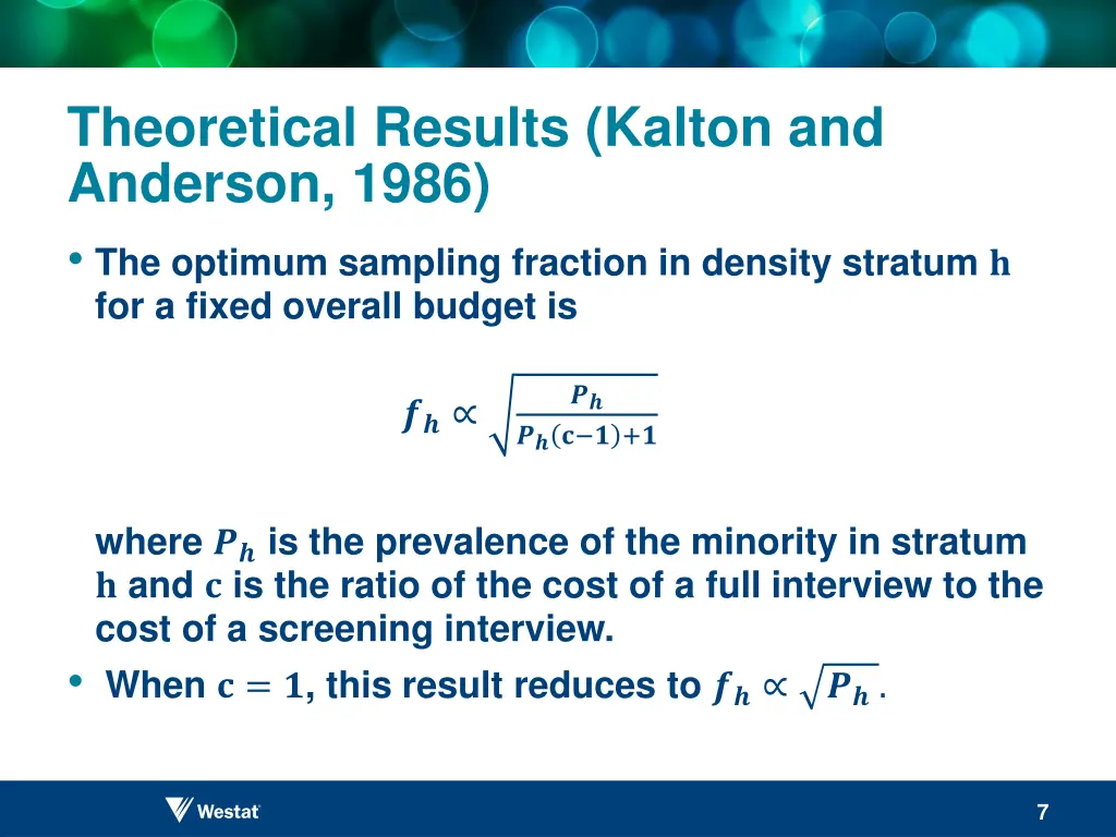 theoretical results kalton and anderson 1986