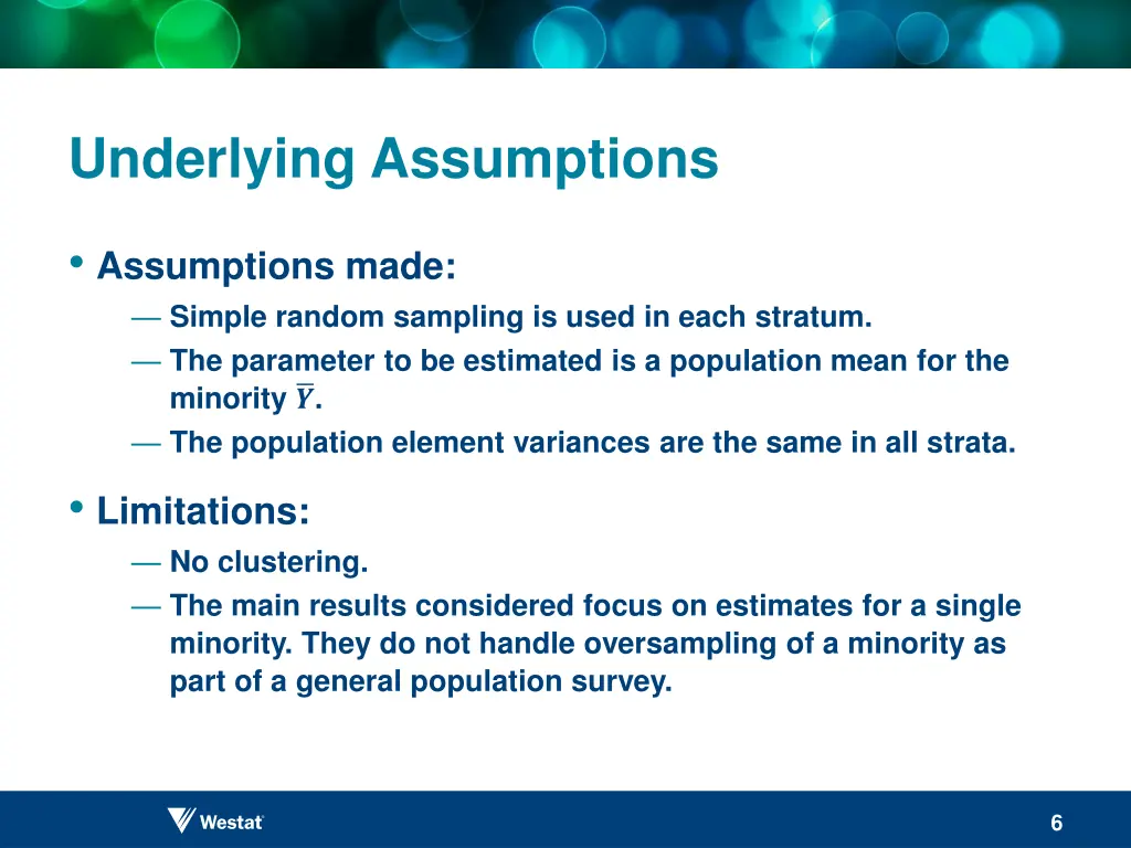underlying assumptions