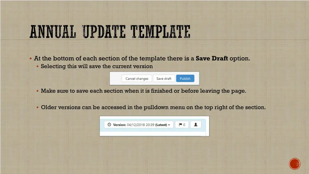 annual update template