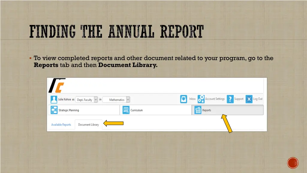 finding the annual report