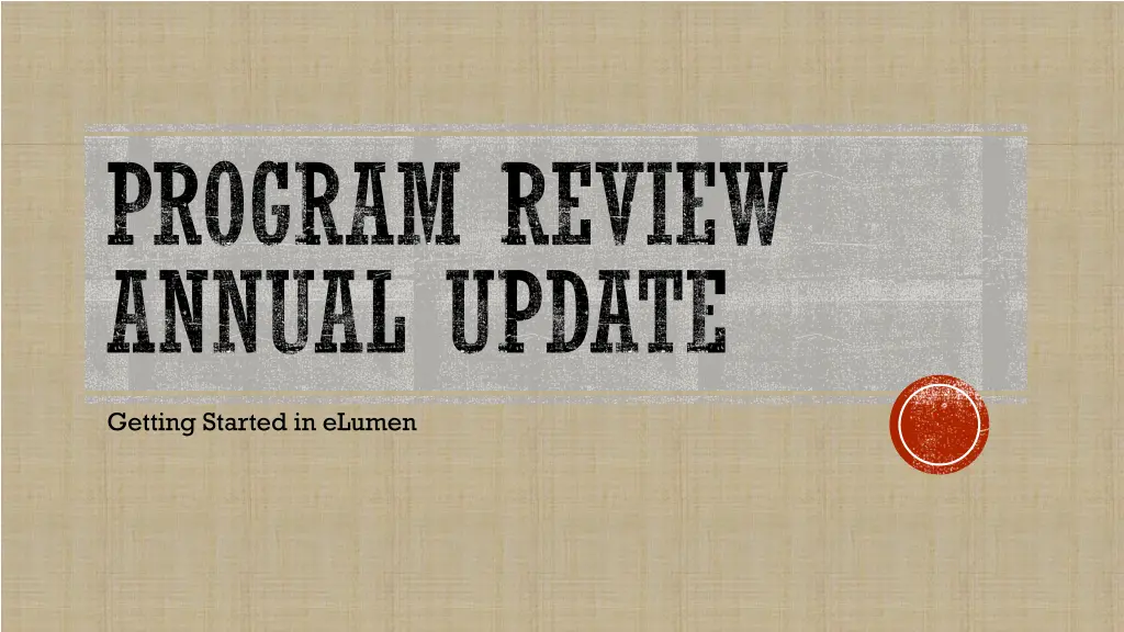 program review annual update