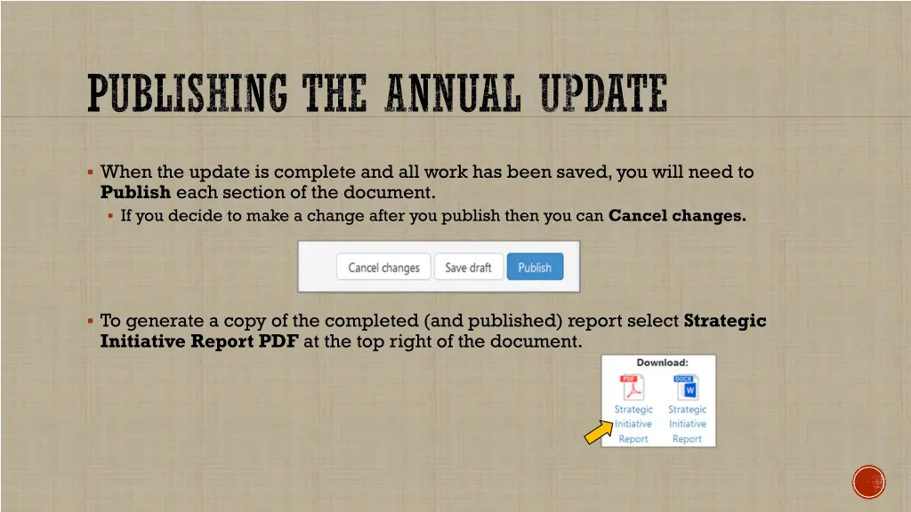 publishing the annual update