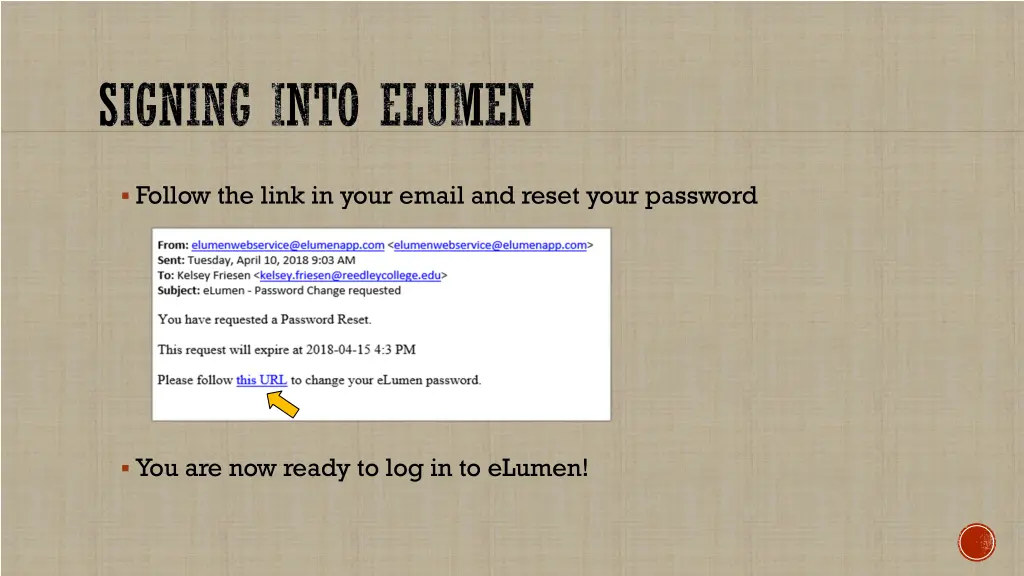 signing into elumen 1