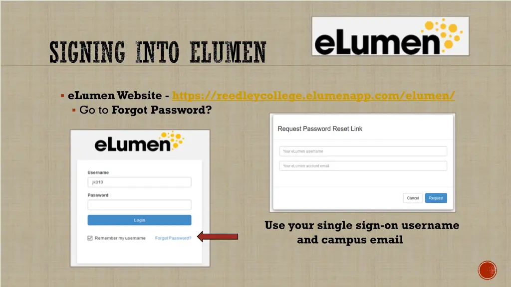 signing into elumen