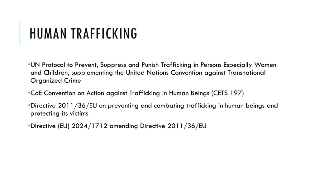 human trafficking