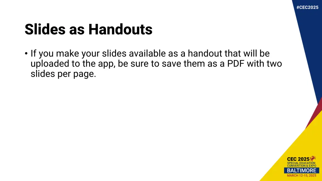 slides as handouts