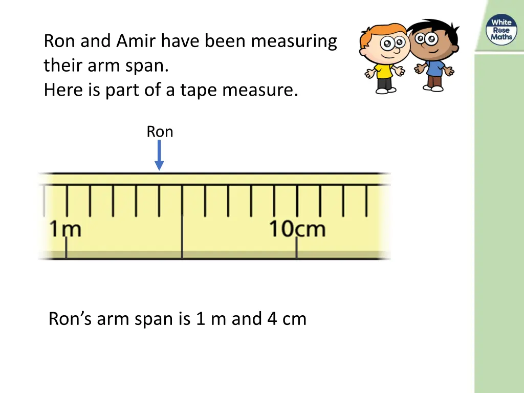ron and amir have been measuring their arm span