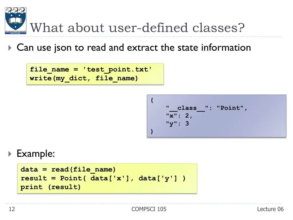 what about user defined classes 1