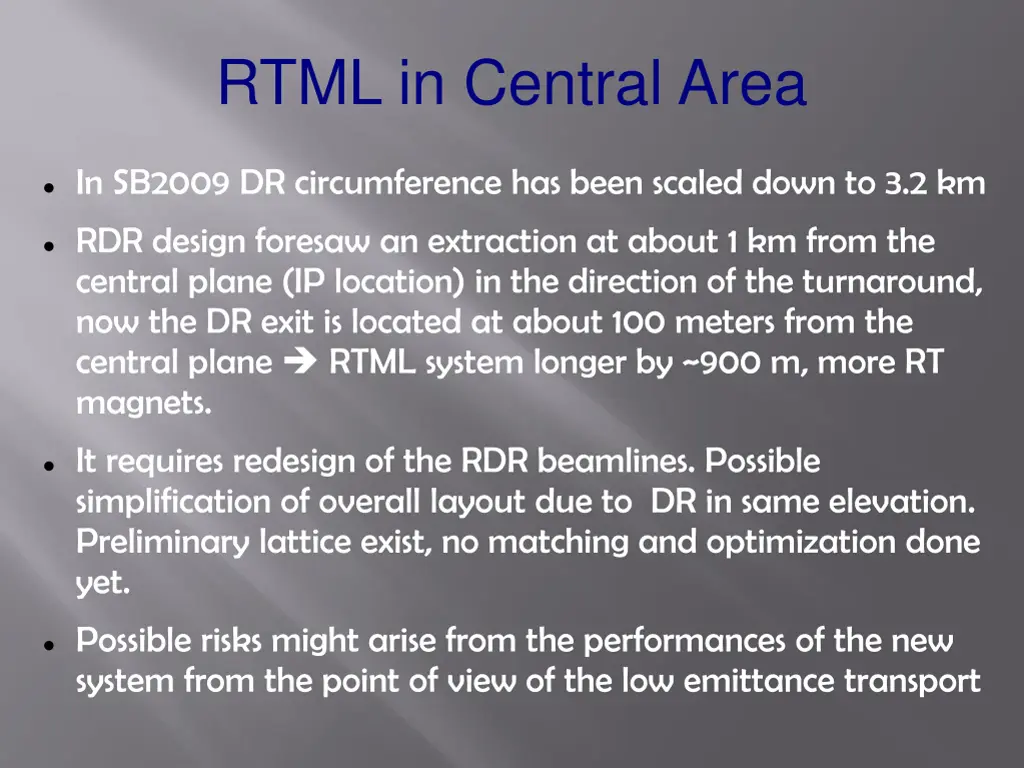rtml in central area