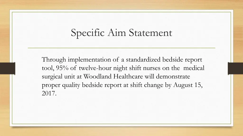 specific aim statement