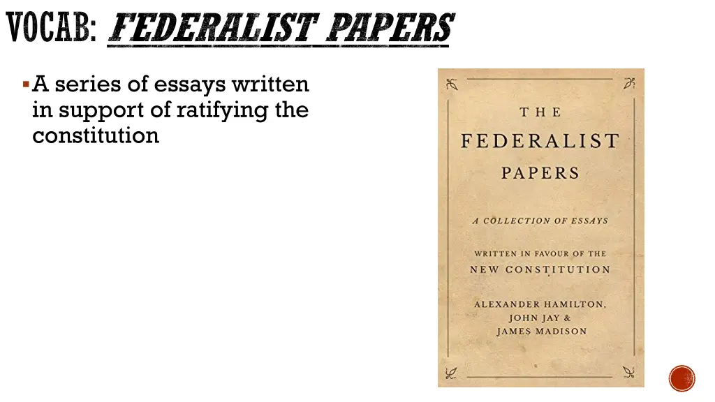 vocab federalist papers