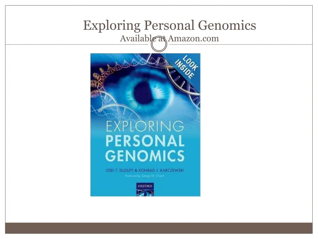 exploring personal genomics available at amazon