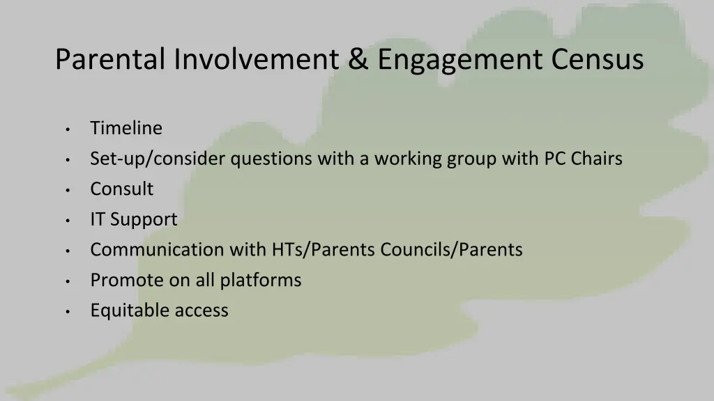 parental involvement engagement census