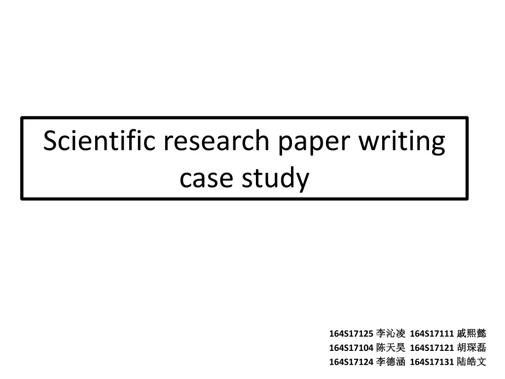 scientific research paper writing case study