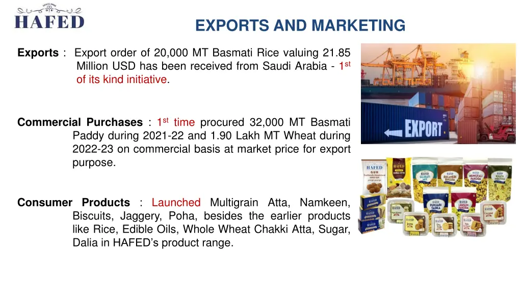 exports and marketing