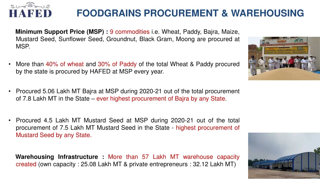 foodgrains procurement warehousing